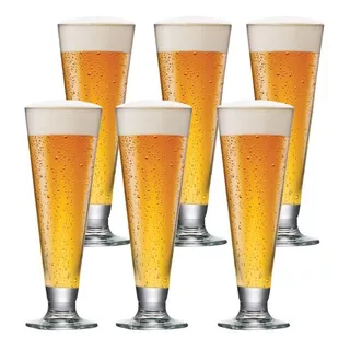 Taça Tulipa Cerveja Cristalizadas 300ml Kit 6 Pcs Cor Incolor