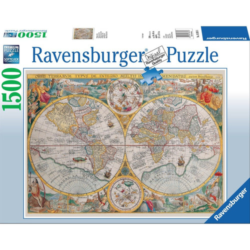 Rompecabezas Ravensburger 1500 Pzs Mapamundi Histórico