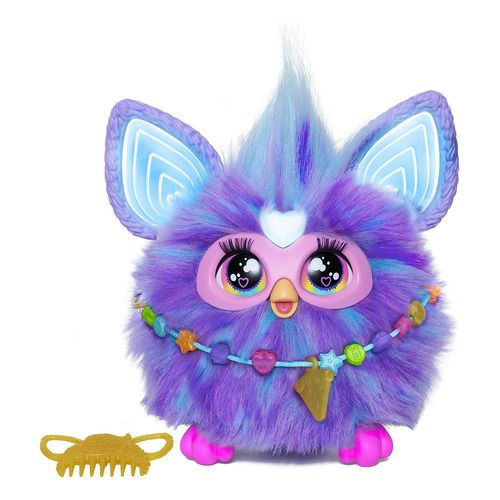 Furby Peluche Interactivo 2023 Con Luces Y Sonidos Color Purple Personaje Púrpura