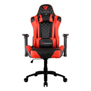 Cadeira De Escritório Thunderx3 Tgc12 Gamer Ergonômica  Black E Red Com Estofado De Couro Sintético