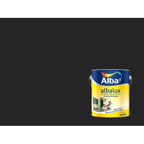 Alba Albalux esmalte sintético brillante 4L color negro