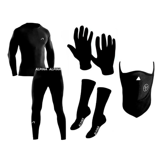 Conjunto Termico Alpina + Guantes + Mascara + Medias