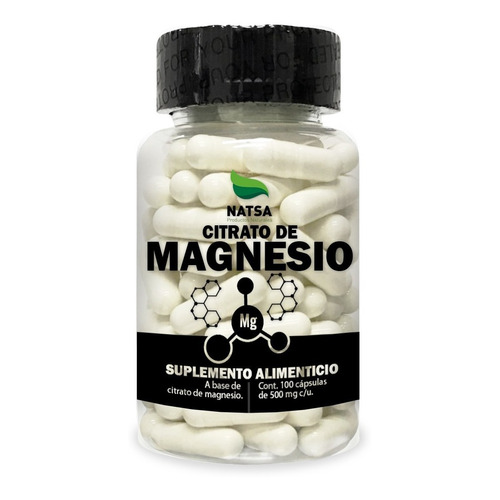 Citrato De Magnesio 100 Cápsulas, Calidad Premium Sabor Sin sabor