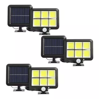 Tripack Lampara  Solar 120 Leds Cob Con Sensor Movimiento