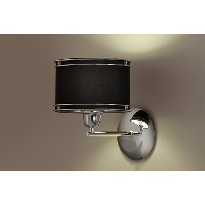 Pack X2 Aplique Pared Doble Aro Cromo Deco Moderno Negro