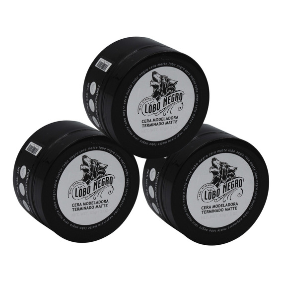 3 Piezas Lobo Negro Cera Pomade Mate 85g