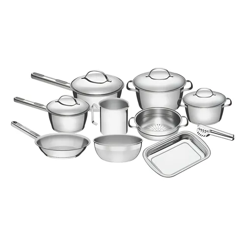 Jogo De Panelas Tramontina Inox Allegra 10p Com Pegador