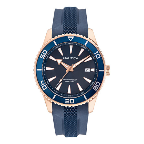 Reloj Nautica Nappbf915 Para Hombre Malla Azul Bisel Azul Fondo Azul