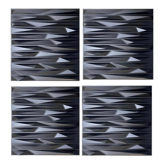 Panel Negro Decorativo 3d Pvc  100 % 12pzs (3m2) Pickone.