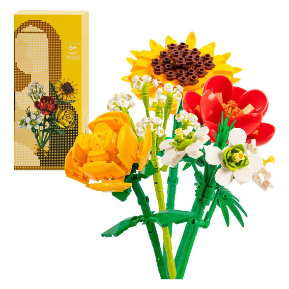 Flores Artificiales Decorativas Girasoles Lego Compatible