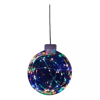 Esfera Navideña Transparente Con Luz 50 Led Serie Navideña Color Multicolor