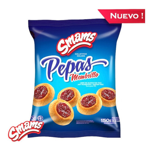 Galletitas Pepas Con Membrillo Smams 150gr X1u | Sin Tacc