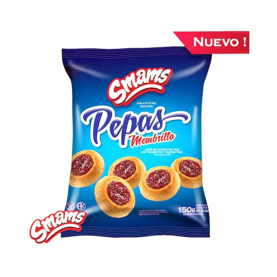 Galletitas Pepas Con Membrillo Smams 150gr X1u | Sin Tacc