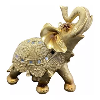 Elefante Dorado Figura Hindú Feng Shui