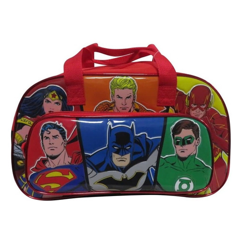 Bolso Batman Liga Justicia Colonia Club Pileta Orig Cresko Color Negro Con Rojo Liga De La Justicia