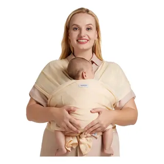 Momcozy Fular Para Porteo Portabebés Ergonómico Bebé Color Beige Talla L Tejido Transpirable