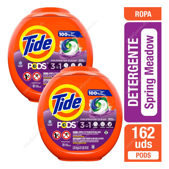 Pack 02 Tide Pods Detergente 81 Capsulas Cada Uno