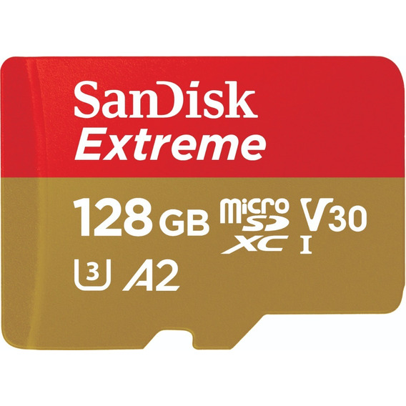 Memoria Micro Sd 128gb Sandisk Extreme U3 V30 A2 4k 190mb/s