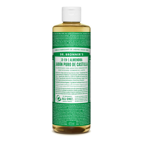 Jabón Liquido Orgánico Dr. Bronner's Almendras 473 Ml