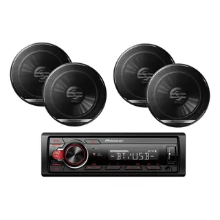 Autoestereo Pioneer Bluetooth Mvh-s215bt + 4 Bocinas 6.5 Msi