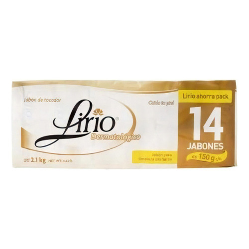 Jabón De Tocador Lirio Dermatológico 14 Pzas De 150 G C/u