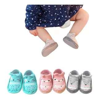 Bebé,niño,suave,calcetines, Antideslizante,zapatos 3pcs