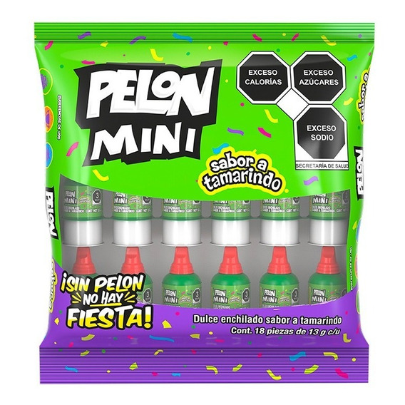 Dulce Enchilado Mini Pelon Pelo Rico 13g 18 Piezas