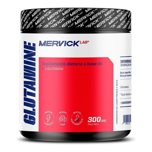 Glutamina X 300g - Recuperación Y Masa Muscular - Mervick