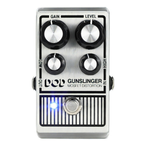 Pedal de efecto de distorsión Dod Digitech Gunslinger Mosfet, color plateado