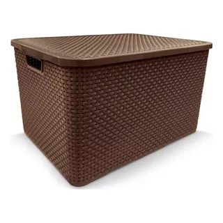 Caixa Rattan Organizadora 70litros Multiuso Grande Com Tampa