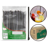 Caixa Canudo Colher Mexedor Para Caipirinha 5,8mm 1.200 Und Cor Preto