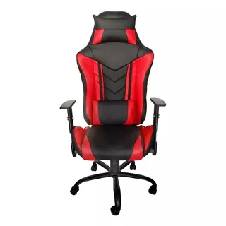 Silla De Escritorio Mrb Dg Gamer Pro Basic Ergonómica  Negra Y Roja Con Tapizado De Cuero Sintético