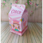 30 Caixas Milk Lembrança Festa Infantil Circo Rosa