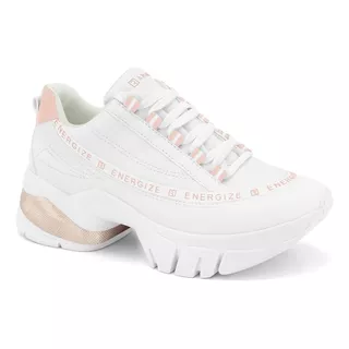 Tênis Feminino Dad Sneaker Ramarim Chunky Lettering  Branco