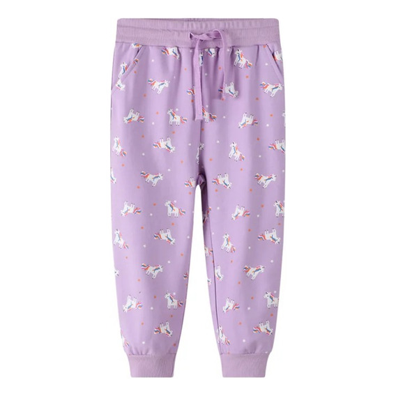 Buzo Pantalón Unicornio Algodón Para Niñas Estilo Jogger