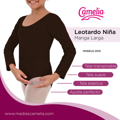 Leotardo Niña Manga Larga Ballet, Disfraces - Camelia