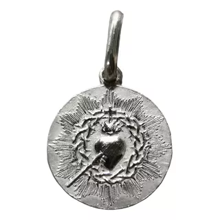 Medalla Plata 925 Sagrado Corazón De Jesús Detente #1114 