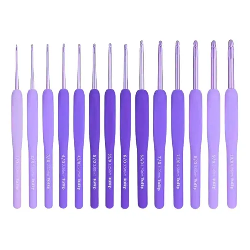 Agulha Para Crochê Tulip Etimo Murasaki Cabo Emborrachado Cor 3.50
