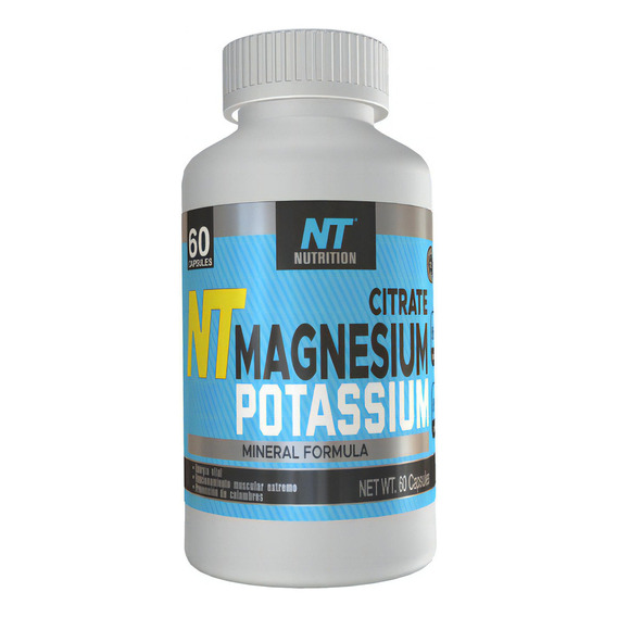 Citrato De Magnesio Y Potasio 500 Mg Por Porcion 60 Cap Nt Sabor Sin Sabor