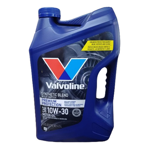 Aceite Motor Valvoline 10w30 Mezcla Sintetica Premium Protection 4.73 Litros