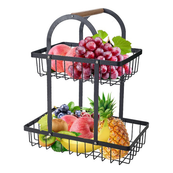 Frutero De Mesa Canasto Para Frutas Cocina Hogar  2 Niveles