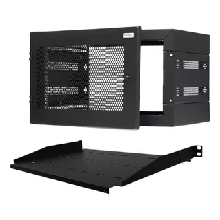 Rack Mural 6 U Quality Tech 19  Puerta Metal + Bandeja 1u