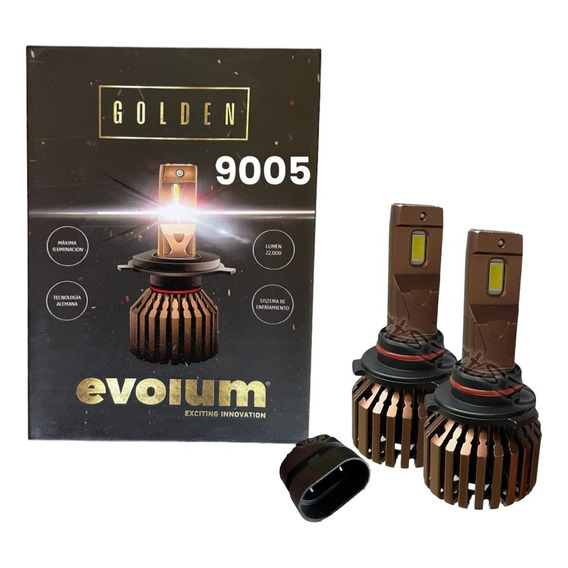 Kit Focos Golden Led Iluminación 22,000 Lm, H11, H7, 9005, 