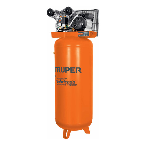 Compresor de aire eléctrico Truper COMP-240LV bifásica 240L 3hp 220V 60Hz naranja