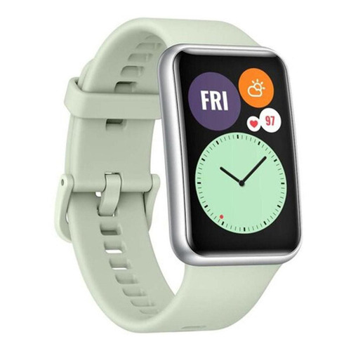 Huawei Watch Fit Active 1.64" caja de  fibra polimérica silver, malla  mint green de  silicona TIA-B09
