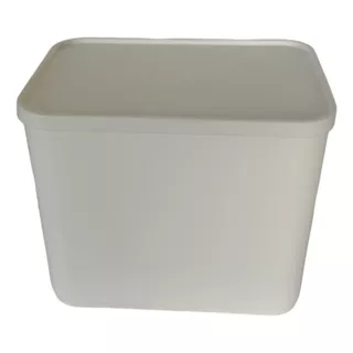 Canasto Organizador Plástico Liso C/tapa Apilable Blanco X4