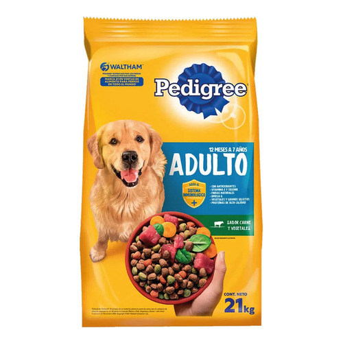 Alimento Pedigree Óptima Digestión Etapa 2 para perro adulto todos los tamaños sabor carne y vegetales en bolsa de 21kg
