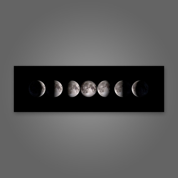 Cuadro Decorativo Mural Fases Lunares 120x50cm Pvc