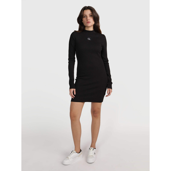 Vestido Calvin Klein Con Logo Mujer Negro