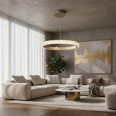 Colgante Aro Led Kiran L9050 Champagne 50w Ø40cm Champagne